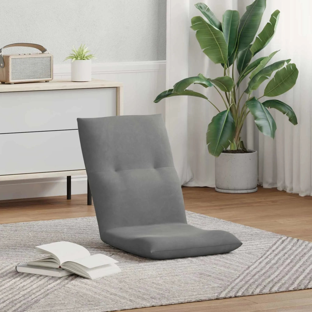 Sedia da Pavimento Grigio scuro 46 x 50 x 61 cm Velluto 42028175