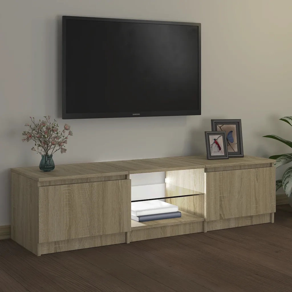 Mobile Porta TV con Luci LED Rovere Sonoma 140x40x36 cm 804295