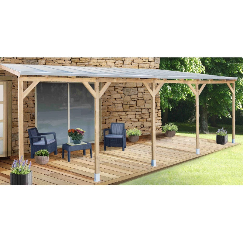 Tetto Couv'terrasse in legno 3x7,4 m - con tetto