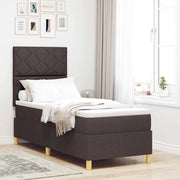 Letto a molle con materasso Marrone Scuro 80 x 200 cm Tessuto 3339654