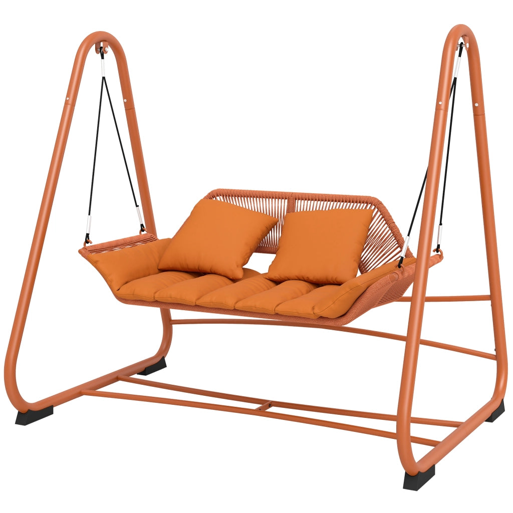Altalena da giardino con cuscini ¨C zephmum ¨C terracotta, metallo, 174x120x162 cm