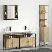 vidaXL Set di mobili per il bagno con lo scaffale 4 pcs rovere sonoma