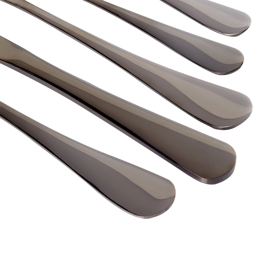 Set di posate in acciaio inox nero 30 pezzi per 6 persone Coltello Cucchiaio Forchetta Cucchiaio Forchetta per torte Design moderno