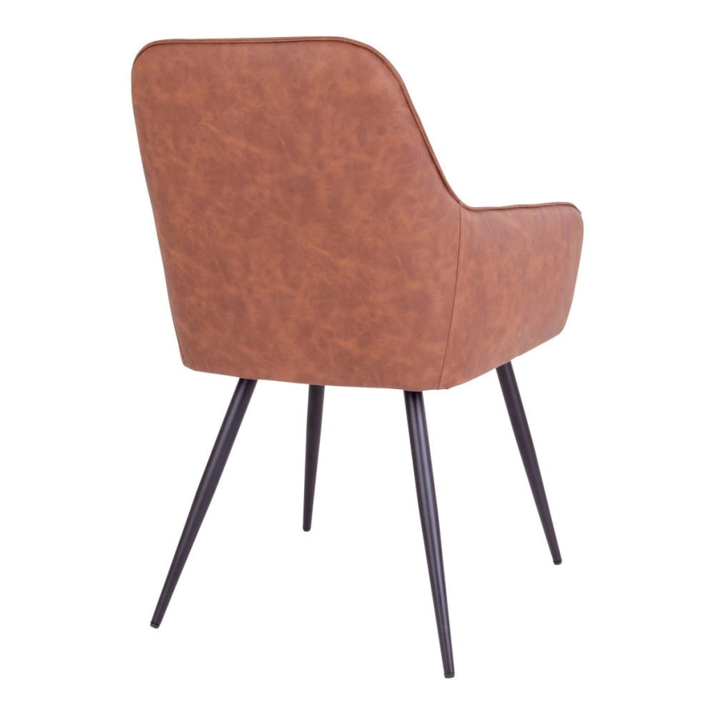 Set di 2 Sedie Harbo 3, Marrone, Similpelle, 65x57x87 cm