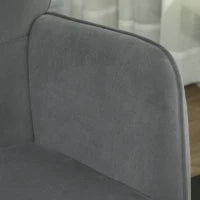 Poltrona a Dondolo Vintage, Pattini Curvi, Imbottitura Spessa, Legno di Faggio e Acciaio, Grigio Scuro