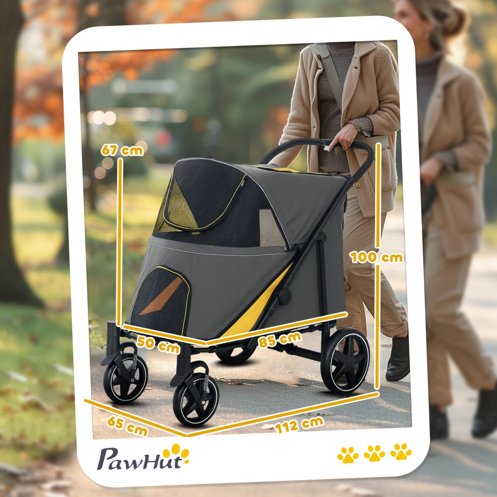 Carrello Trasporto Cani Pieghevole ¨C Zephmum ¨C Grigio Scuro