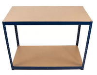 Banco da lavoro, Tavolo da Lavoro da Officina in Acciaio con Ripiano in MDF, Super Resistente e Solido, per Garage, Offi