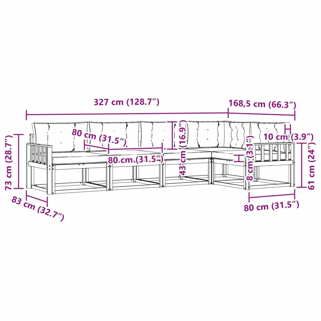 Set di divani da esterno 4 pz Bianco e Antracite Poliestere 3386441