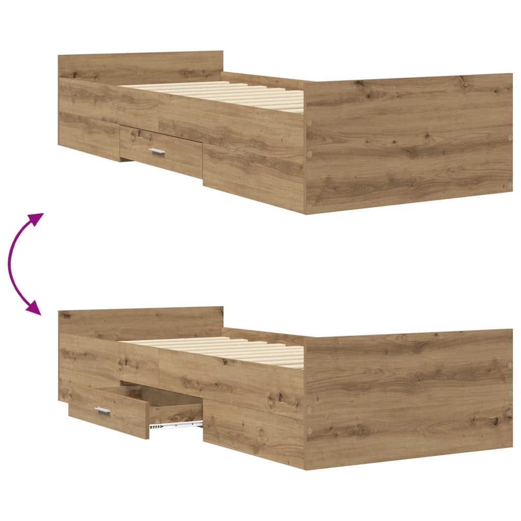 Telaio del letto con storage Rovere Artigianale 80 x 200 cm 3429508