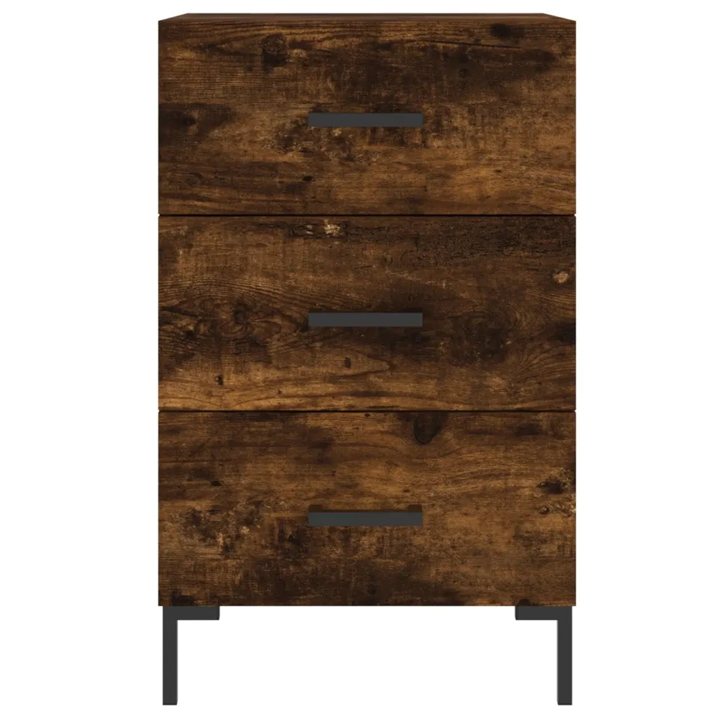 Comodino | Armadio da Notte | Mobiletto da notte Rovere Fumo 40x40x66 cm in Legno Multistrato
