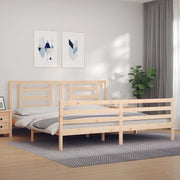 Giroletto con Testiera-Struttura Letto con testiera 200x200 cm in Legno Massello 450633