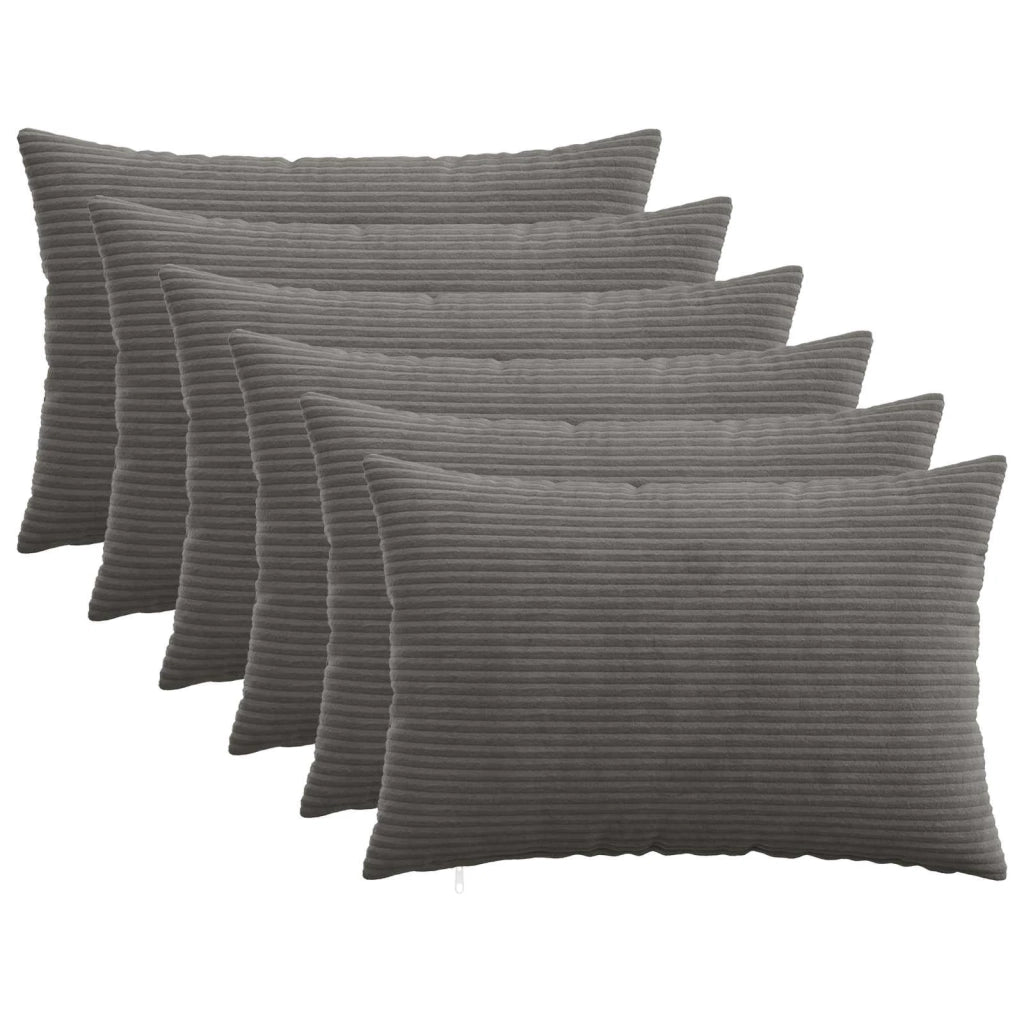Federa 6 pcs HEERLEN Grigio Scuro 50 x 75 cm corduroy 911640