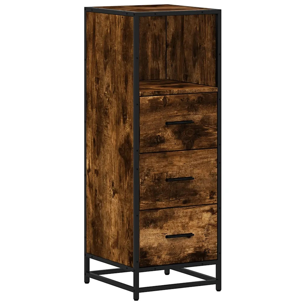 Armadietto Bagno Rovere Fumo 35x37,5x100cm in Legno Multistrato 849251