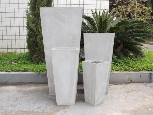 Set di 4 vasi Margherita in Fibra di argilla Beige