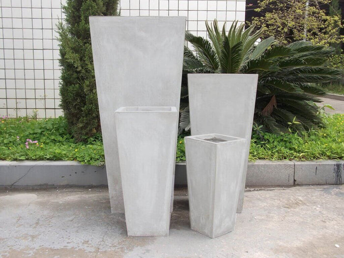 Set di 4 vasi Margherita in Fibra di argilla Beige