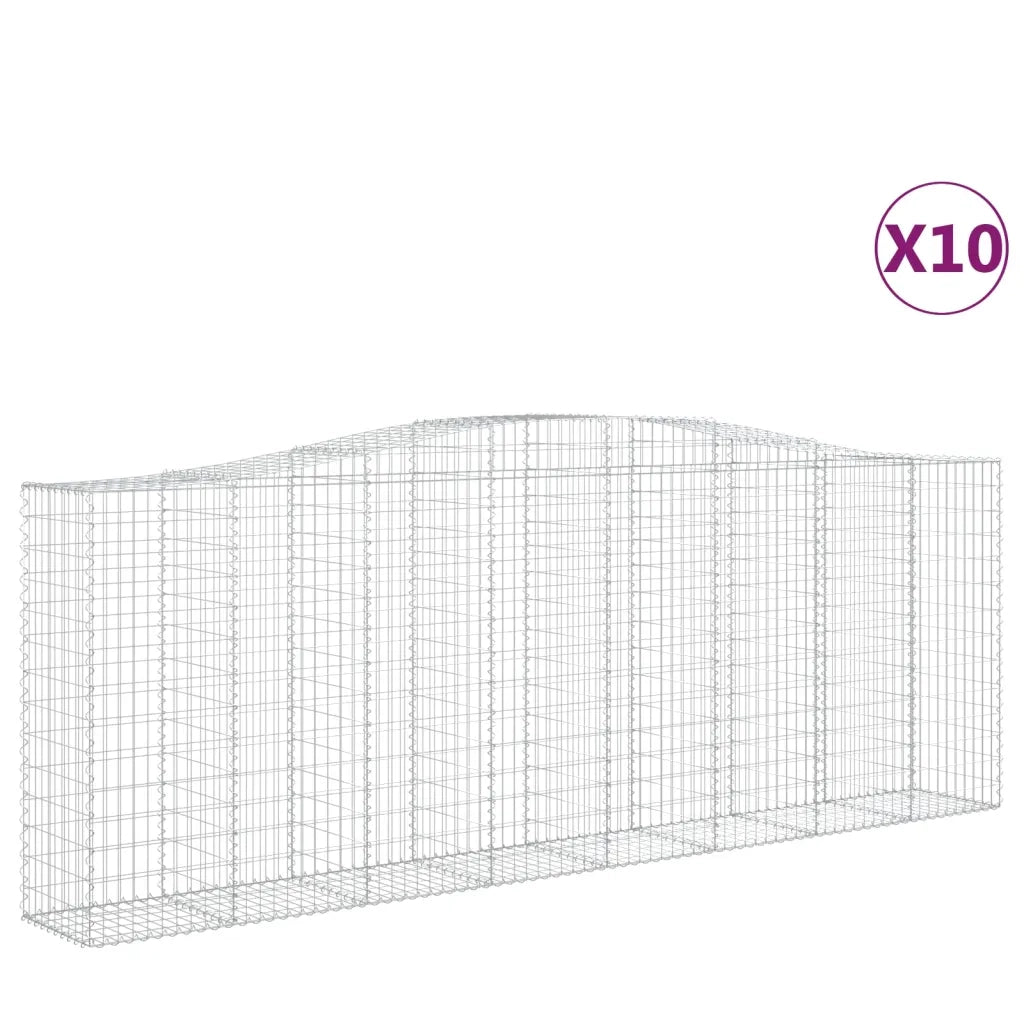 Cesti Gabbioni ad Arco 10 pz 400x50x140/160 cm Ferro Zincato 3145990