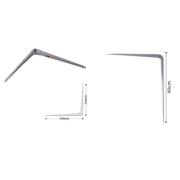 Trade Shop - Set 2pz Reggimensola Supporto Staffa Triangolo Mensola Metallo 40cm Grigio 91267 -