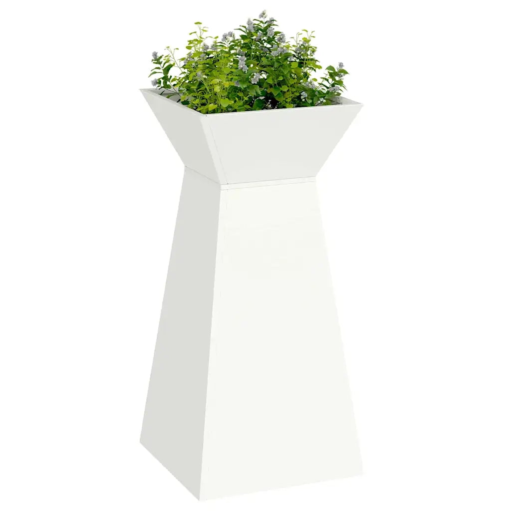 2 pz Fioriere | Cassetta per fiori | Vaso a Pilastro Bianco 35 x 35 x 73 cm