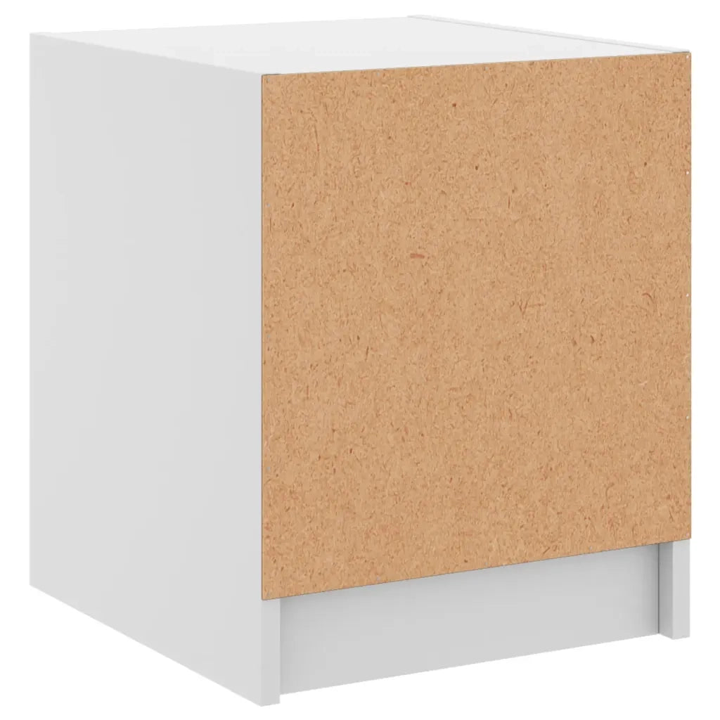 Set di 2 Comodini | Armadio da Notte | Mobiletto da notte con Ante in Vetro Bianco 35x37x42 cm