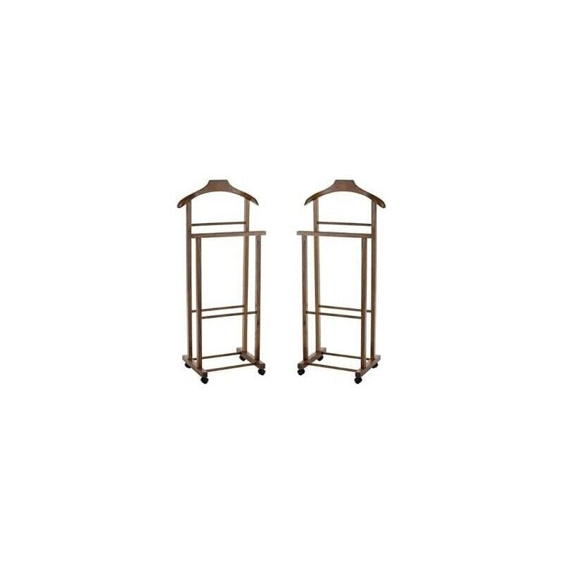 SET 2  INDOSSATORI DOPPI DA CAMERA COLORE NOCE LEGNO DI FAGGIO 43 X 33 X 105 H