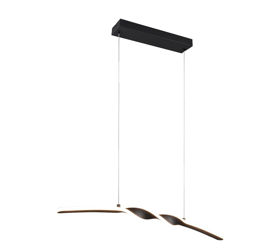 Lampada a sospensione LED, metallo, nero, L 80 cm, Ginko