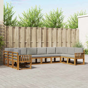Set di divani da esterno 10 pcs Grigio Naturale e Chiaro