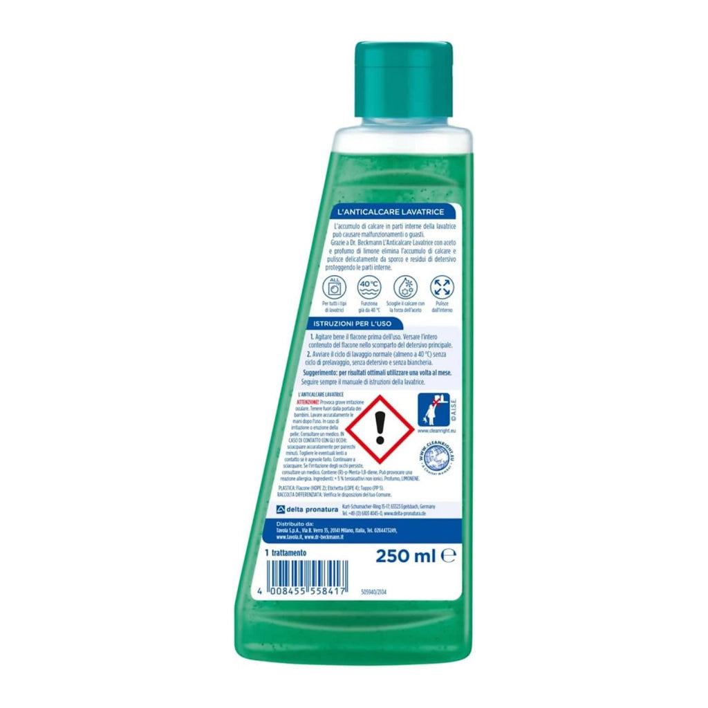 il Pulitore Lavatrice con Potente Essenza di Aceto, contro Sporco e Calcare, 250ml, Dr. Beckmann