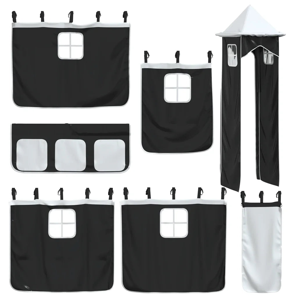 Tende per Letto a Soppalco con Torre Bianco e Nero Poliestere CFW4877818