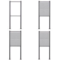 Telaio di supporto per 4 cassette postali singole, verniciato a polvere antracite, per condomini