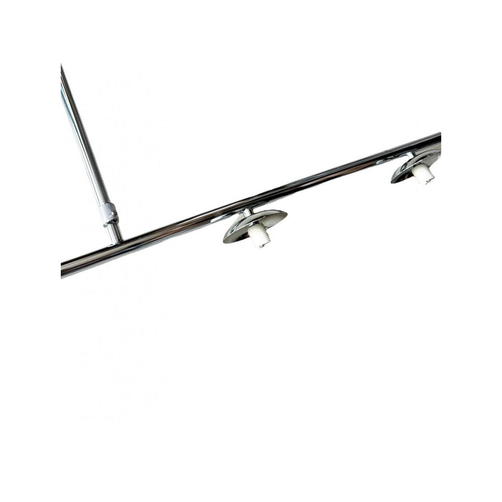 Trade Shop - Lampadario A Sospensione Argento Con 4 Sfere Bolle Bianche In Vetro Attacco G9 33924 -