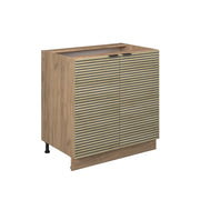 Mobiletto base cucina Fame-Line Pannello in quercia/Rovere dorato 80 cm con ripiano, senza piano di lavoro Vicco