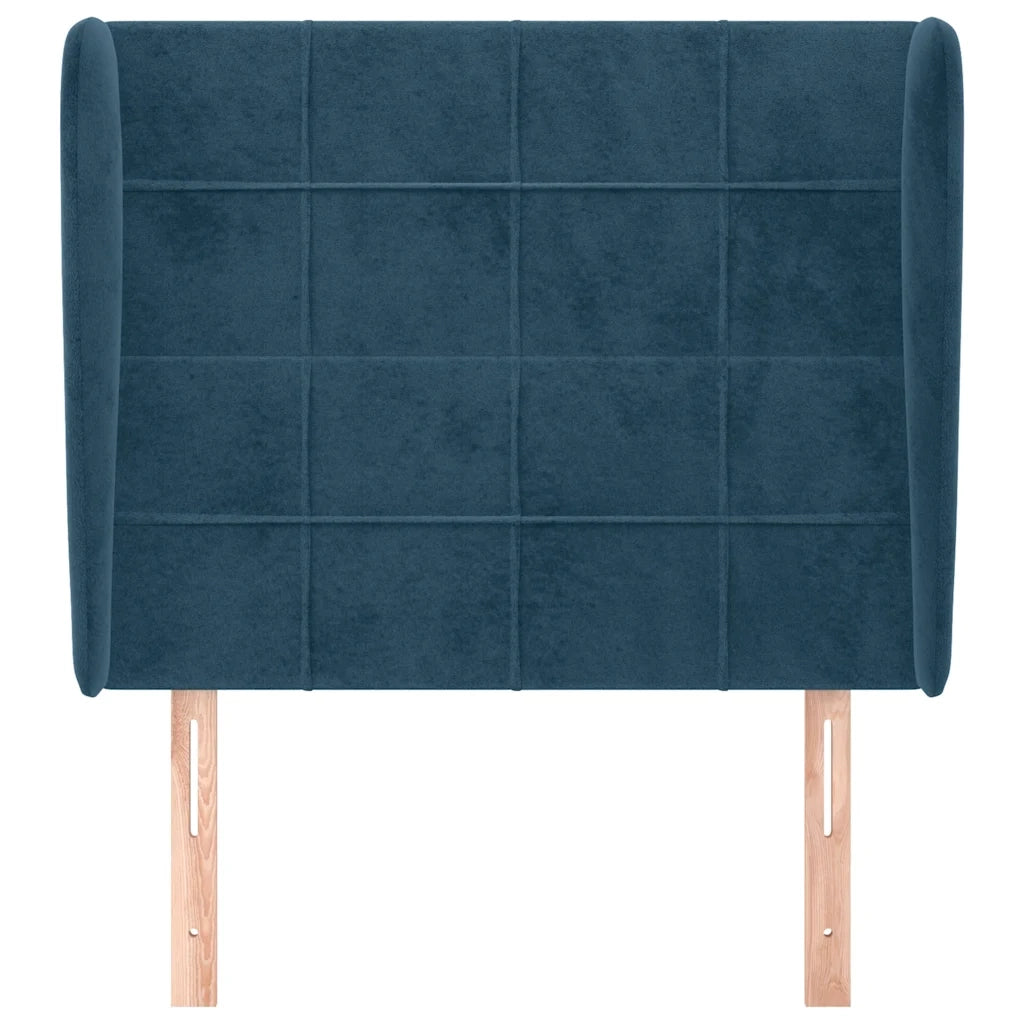 Testiera ad Orecchio Blu Scuro 103x23x118/128 cm in Velluto