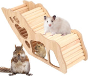 Casa per roditori in legno - Tunnello per roditori - Nido di emergenza per roditori - Scala per arrampicarsi - Accessori per roditori - Gerbili - Topi - Chinchi - Piccoli animali