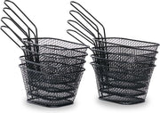 Mini vassoi in acciaio inossidabile per frittura, 2, 4, 8 pezzi, alta qualità, ideali per il servizio, conservazione e presentazione di piatti, colore nero