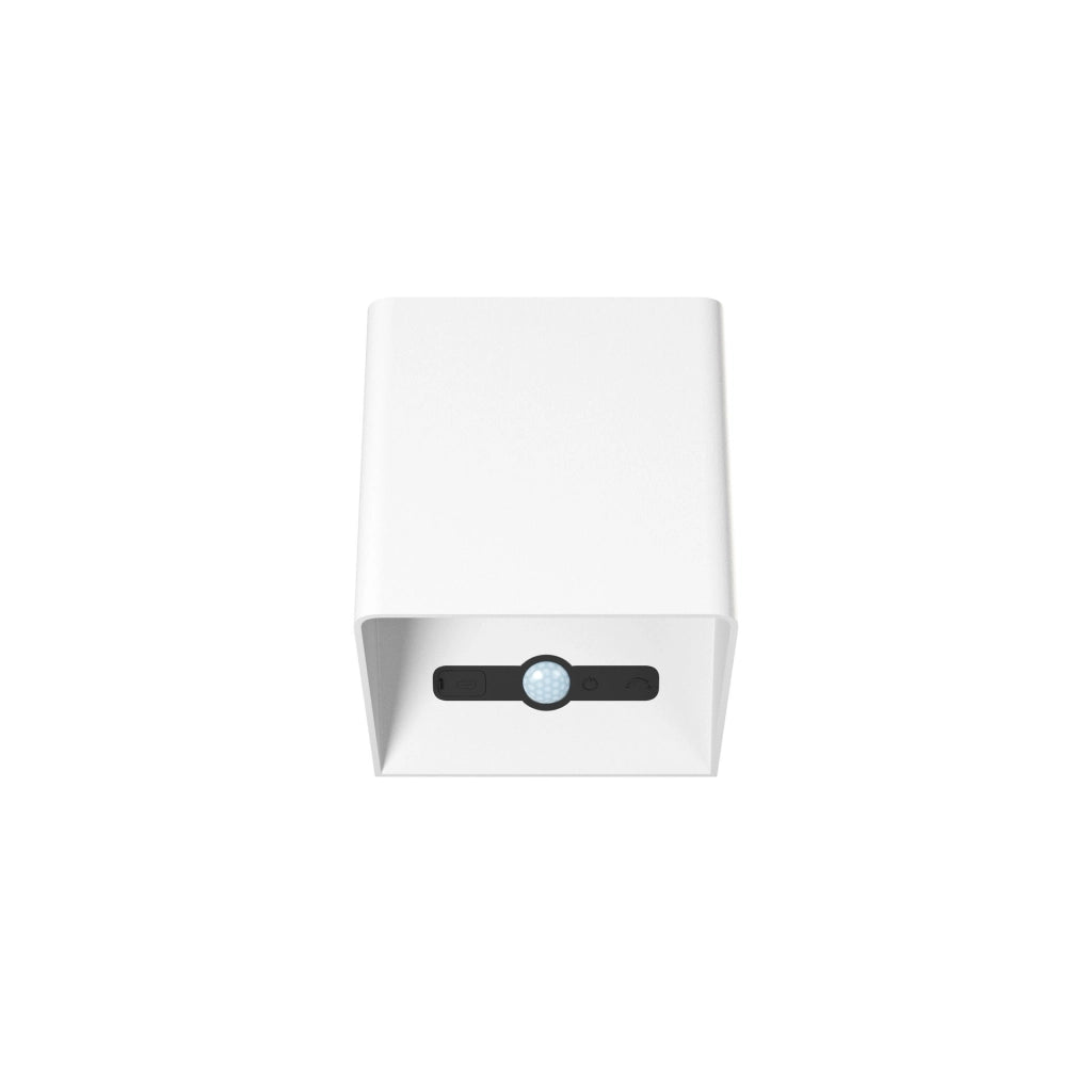 Beneito Faure Applique Led a Batteria con Sensore di Movimento Lek Sensor - 6W, 3000K, Ricarica USB-C, IP54 - Plafoniera da parete Bianca