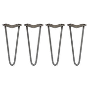 4 Gambe per Tavolo a Forcina SkiSki Legs 30,5cm Acciaio Naturale 2 Rebbi 12mm