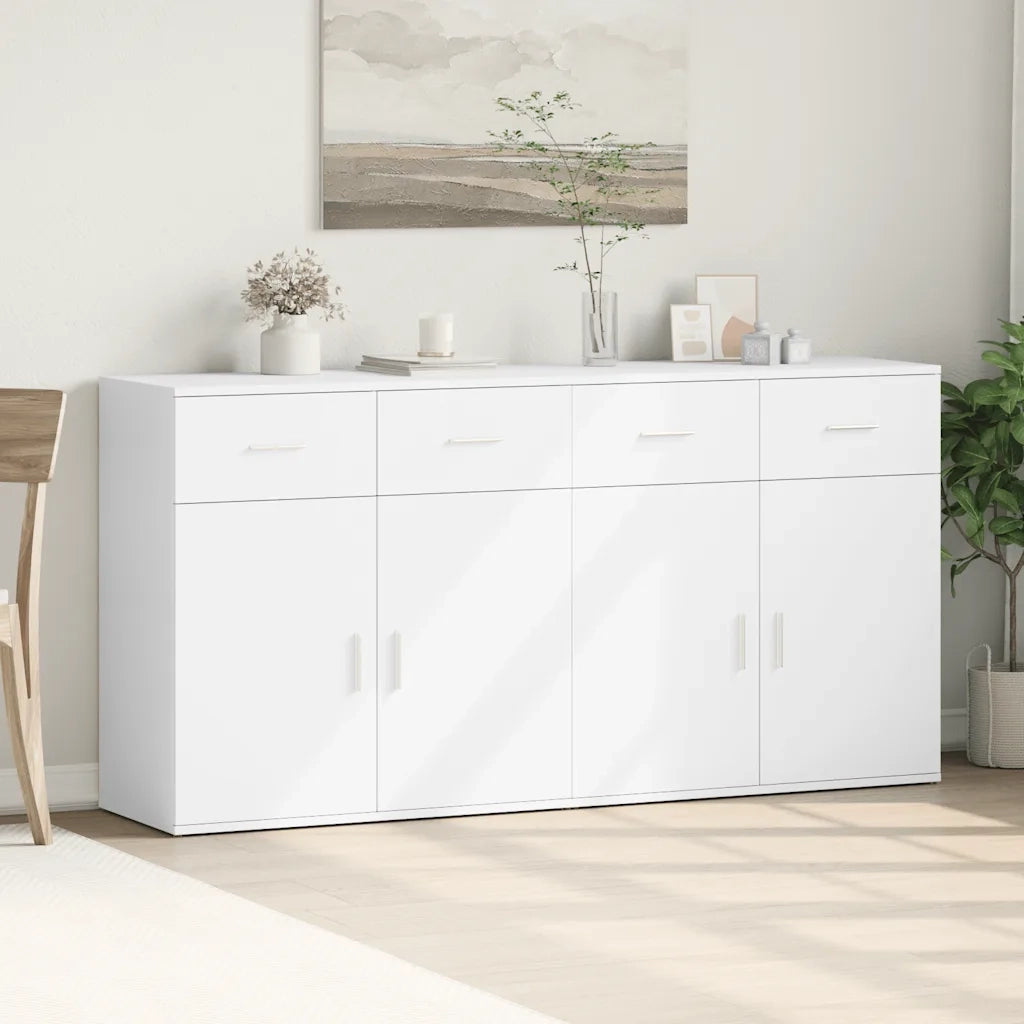 Credenze 2 pz | Madia | Buffet da pranzo | Armadio da pranzo Bianche 79x38x80 cm in Legno Multistrato