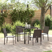 Set da Pranzo per Giardino 5 pcs Marrone e Nero Rattan in PE 3379045