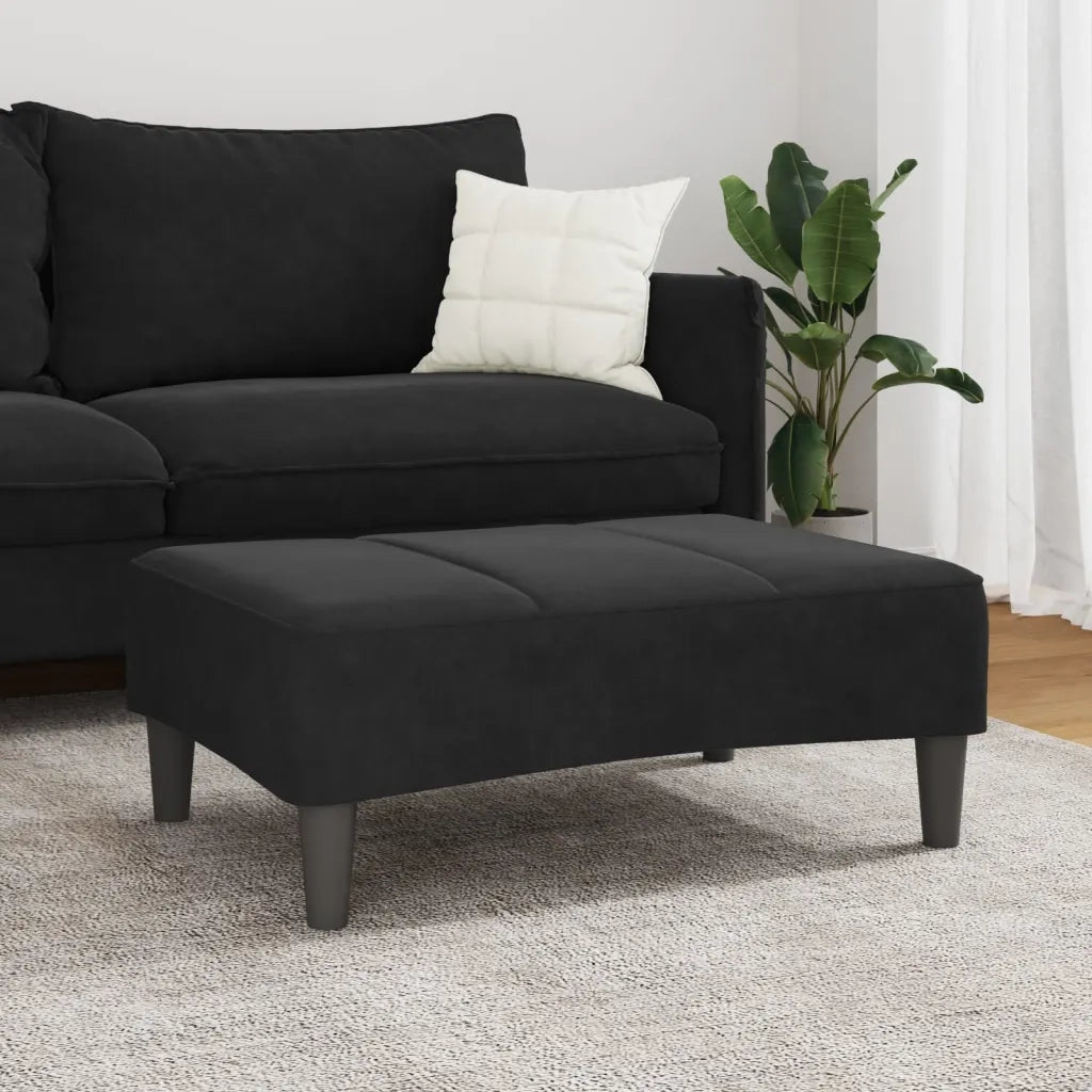 Poggiapiedi Nero 77x55x31 cm in Velluto