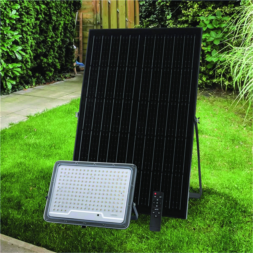 Proiettore Solare con Sensore Crepuscolare 202 LED 30 W 3700 Lumen Luce
