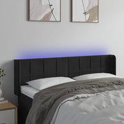 Testiera a LED-Testata con LED Nera 147x16x78/88 cm in Velluto 344928