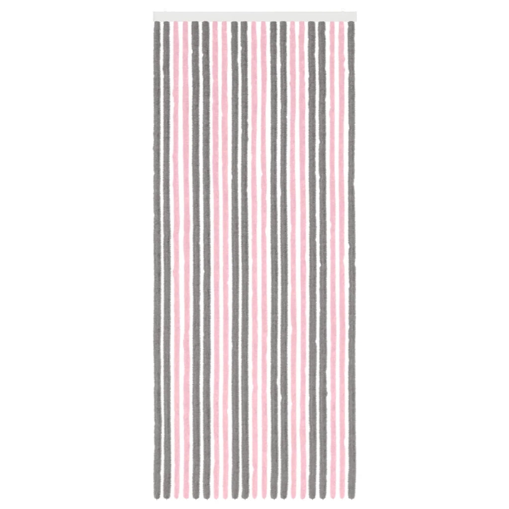 Tenda per insetti in chenille Grigio Argento e Rosa 90 x 220 cm 42034440