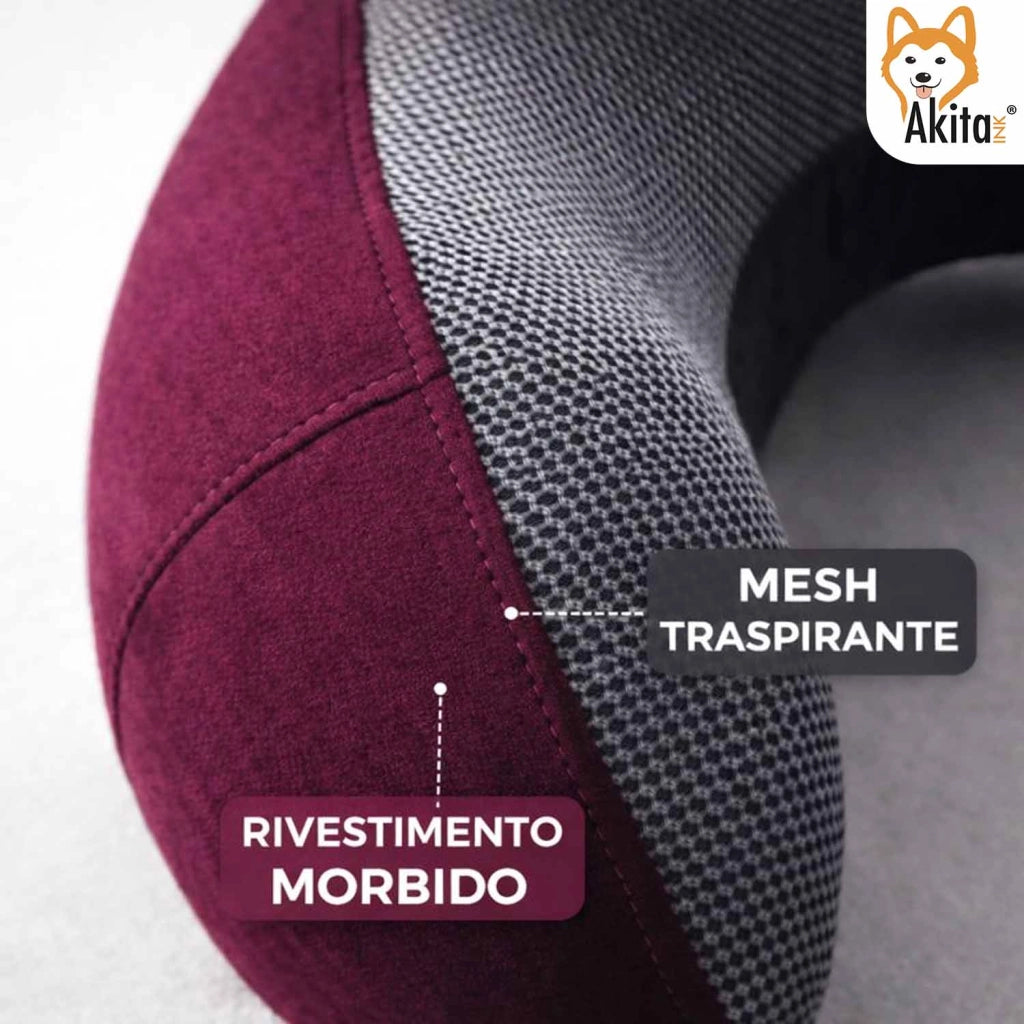 Akitaink Cuscino Viaggio Memory Foam Regolabile