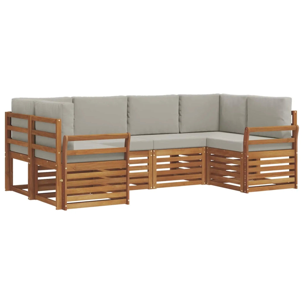 Set divano sezionale con cuscino 6 pcs Grigio Naturale e Chiaro 3375371