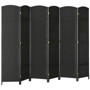 Biombo Divisorio 6 Pannelli Pieghevole ¨C Zephmum ¨C Nero 240x170 cm
