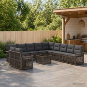 Set Divano da Giardino 12 pz Grigio polyrattan 3434885