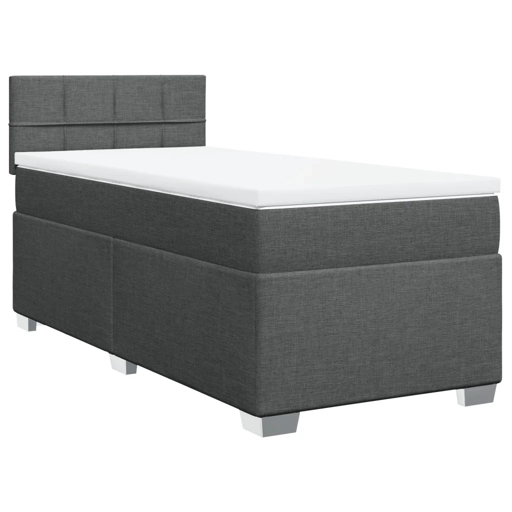 Giroletto a Molle con Materasso Grigio Scuro 90x190 cm Tessuto 3285744