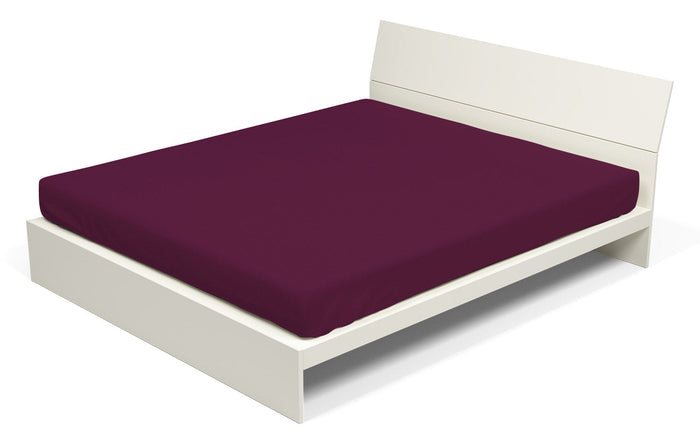 Lenzuolo Sotto con Angoli ed Elastico Tinta Unita Prugna Singolo