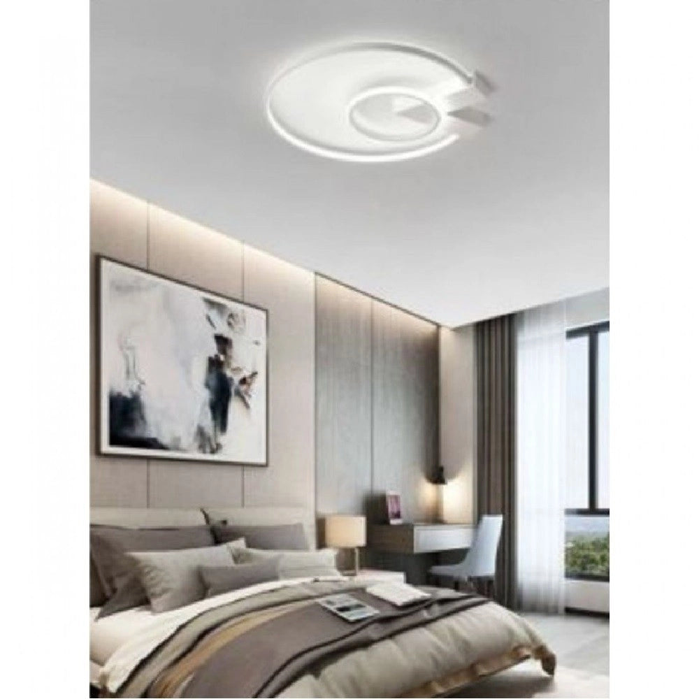 Trade Shop - Plafoniera Led 32w Lampadario Soffitto Design Cerchi Moderno Tondo Bianco Pn-04b - -bianco Freddo      -