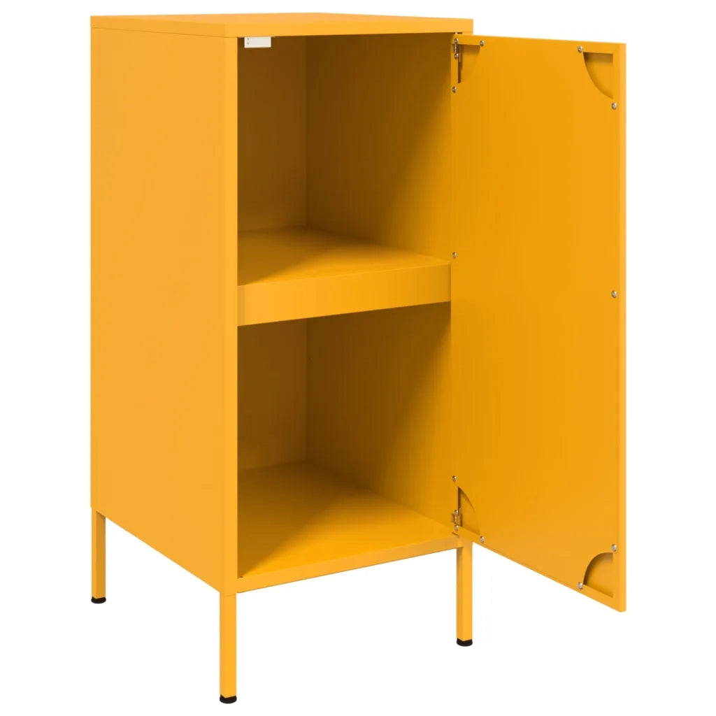 Credenze 2 pz Giallo Senape 36x39x79 cm in Acciaio
